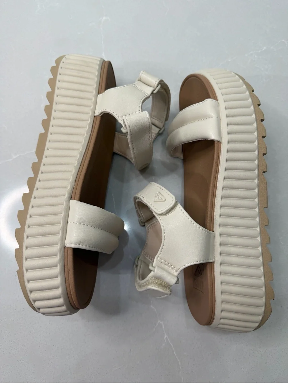 REEF Vista Higher Raya Platform Sandals Vintage Sand Cream Chunky Summer 9